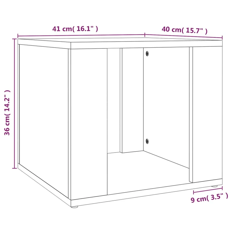Table de chevet table d'appoint avec compartiment de rangement 41 x 40 x 36 cm bois d'ingénierie marron DEC033646