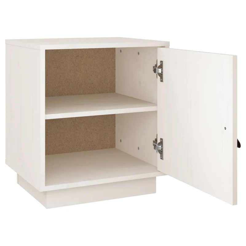 Table de chevet avec compartiments de rangement avec porte 40 x 34 x 45 cm bois de pin blanc DEC033349