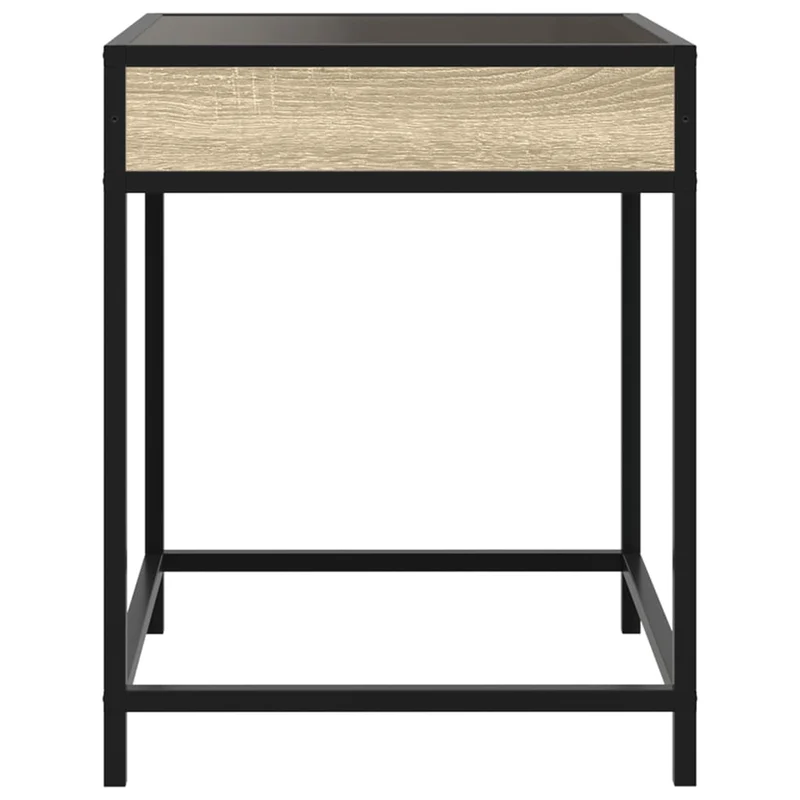 Table de chevet avec miroir à LED 40 x 40 x 51 cm bois d'ingénierie verre et acier DEC033147
