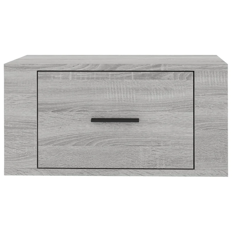 Table de chevet murale avec tiroir 50 x 36 x 25 cm bois d'ingénierie gris DEC034335
