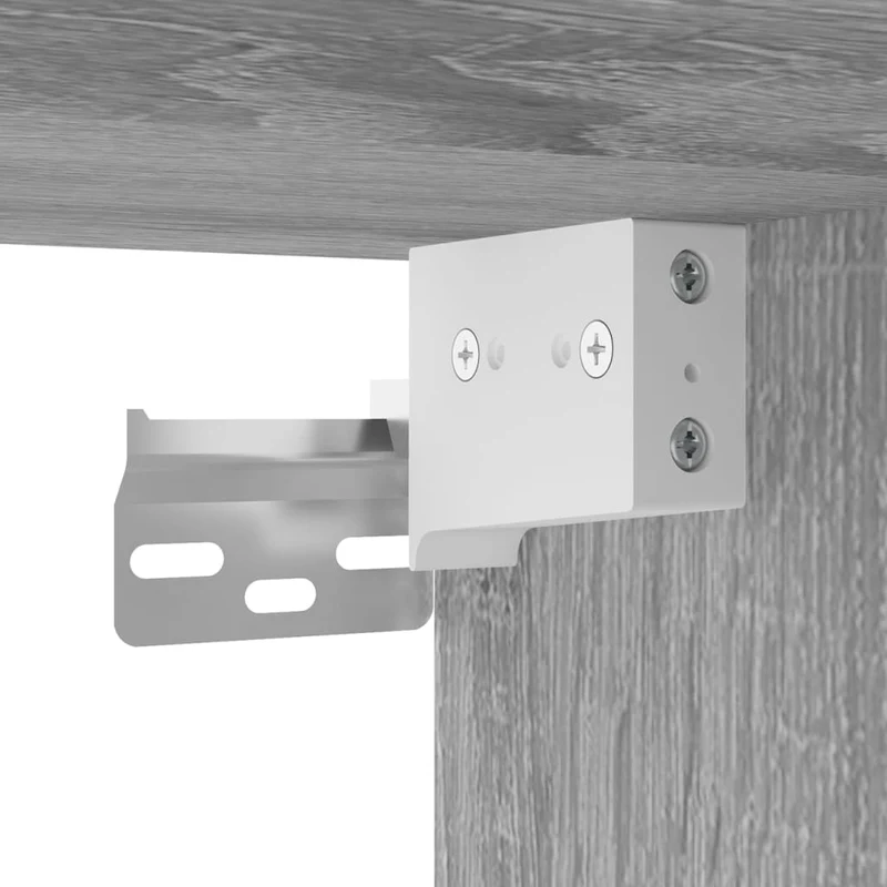 Table de chevet murale avec compartiment avec porte 50 x 30 x 47 cm bois d'ingénierie gris DEC034334