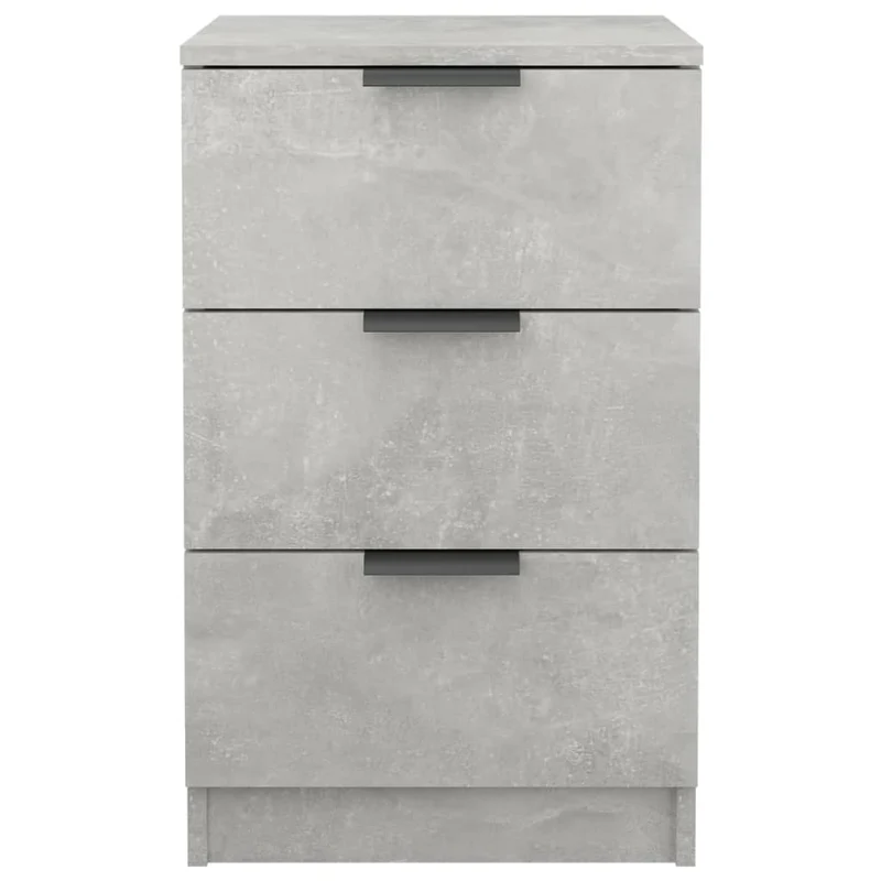 Table de chevet avec 3 tiroirs 40 x 36 x 65 cm bois d'ingénierie gris DEC034016