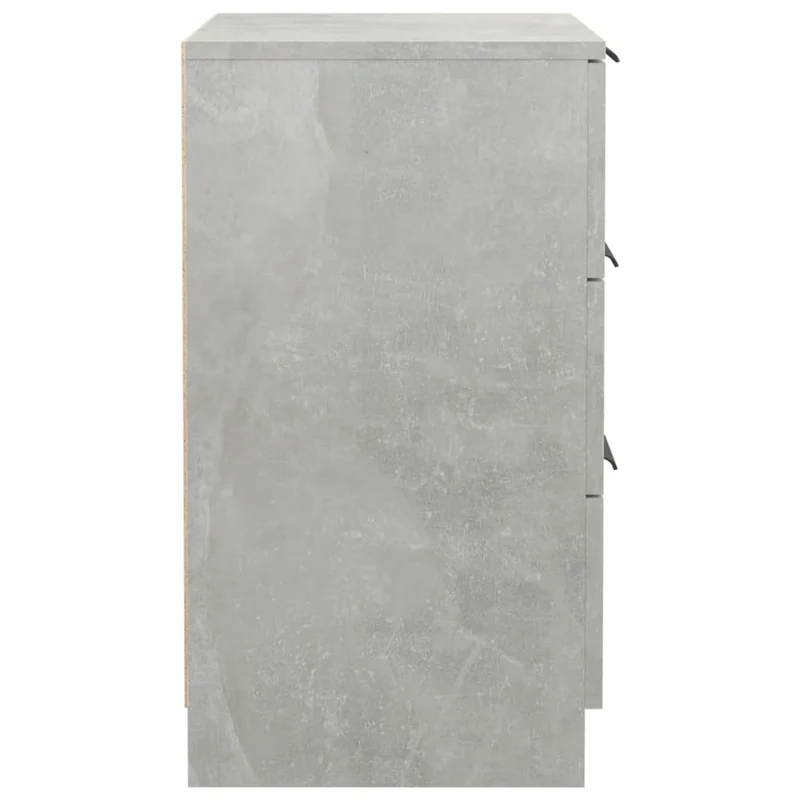 Table de chevet avec 3 tiroirs 40 x 36 x 65 cm bois d'ingénierie gris DEC034016