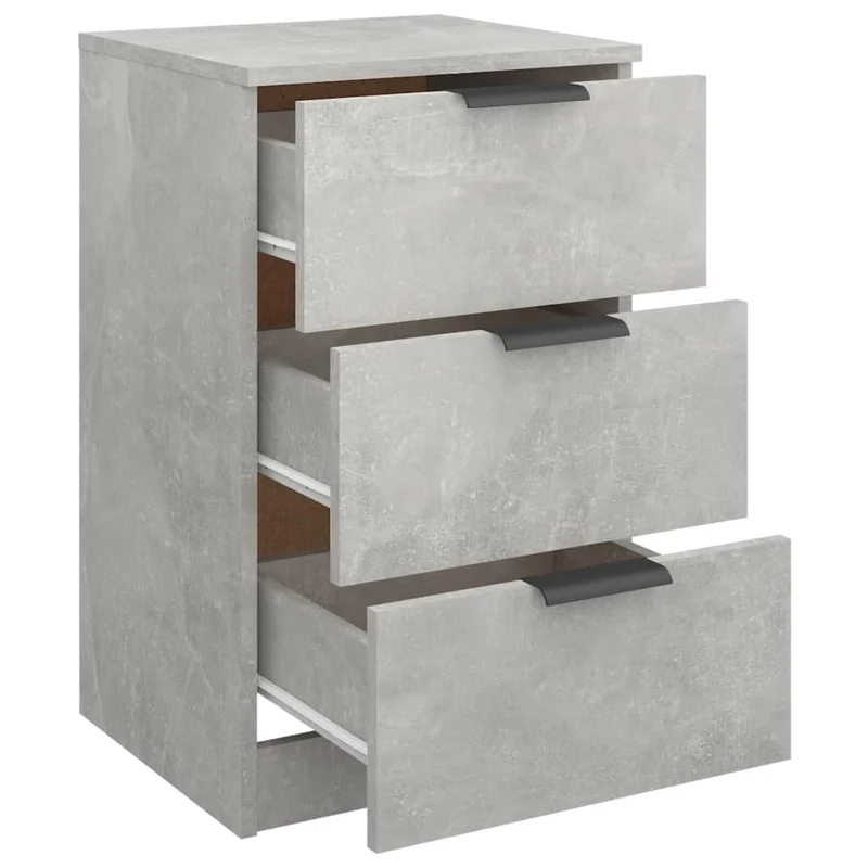 Table de chevet avec 3 tiroirs 40 x 36 x 65 cm bois d'ingénierie gris DEC034016