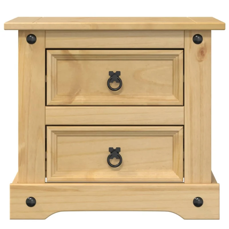 Table de chevet avec deux tiroirs 53 x 39 x 50 cm bois de pin massif DEC033906