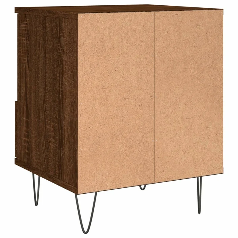 Table de chevet avec tiroir et compartiment ouvert 40 x 35 x 50 cm bois d’ingénierie marron DEC033723