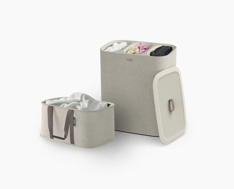 Set de Paniers à Linge 90L Tota Trio et Panier Pliable Hold-All™ 35L Écru