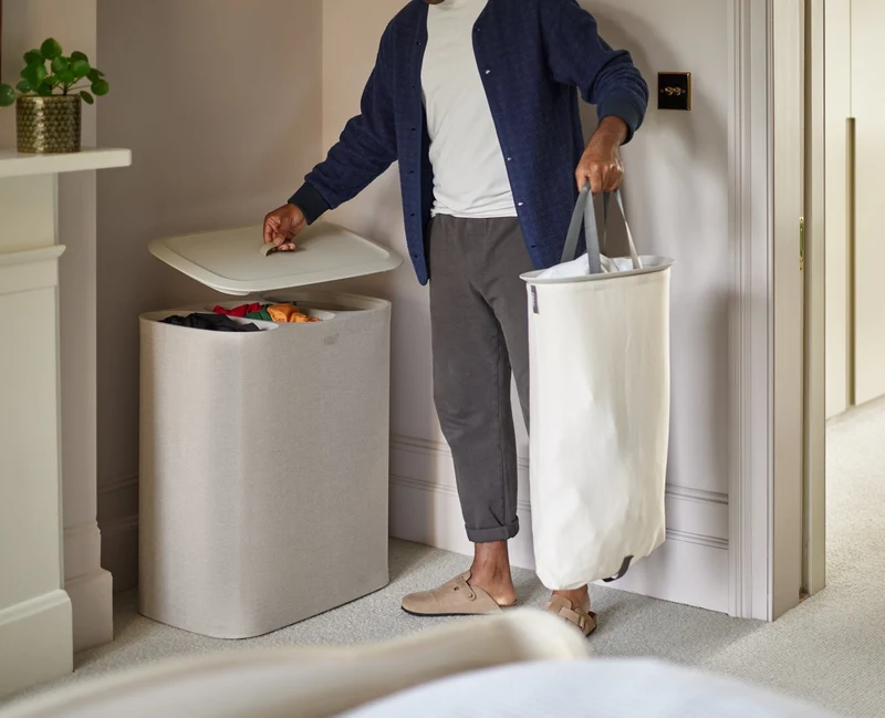 Set de Paniers à Linge 90L Tota Trio et Panier Pliable Hold-All™ 35L Écru
