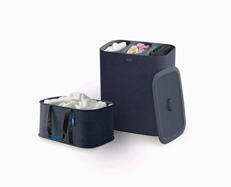 Set de Paniers à Linge 90L Tota Trio et Panier Pliable 35L Hold-All™ Noir