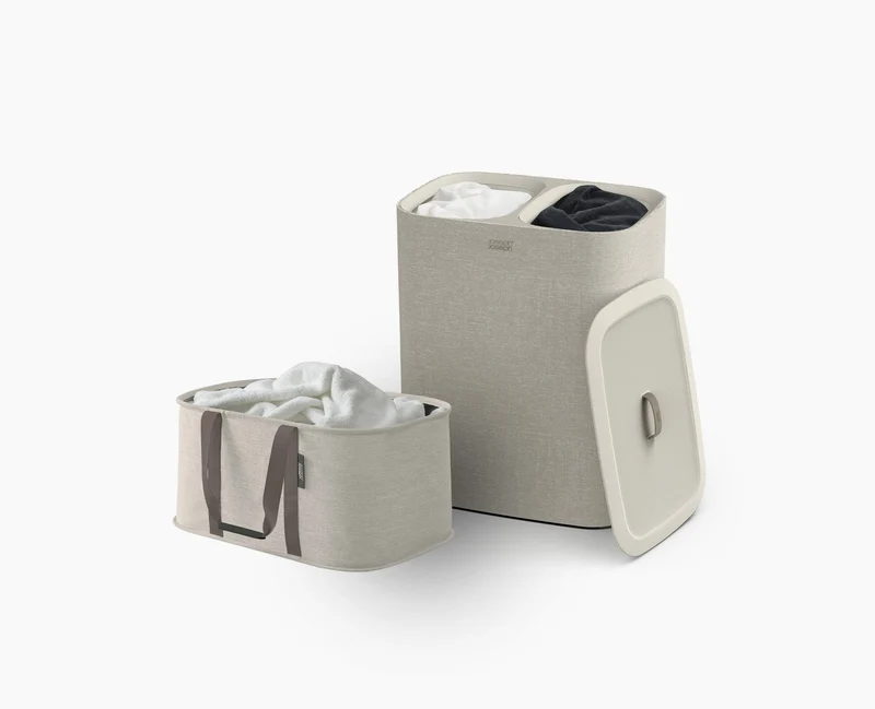 Set de Paniers à Linge 90 L Tota et Panier Pliable 35L Hold-All™ Écru