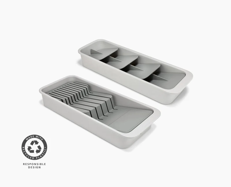 Set de 2 Range-Couverts et de Couteaux Compacts à Plusieurs Niveaux Drawerstore™