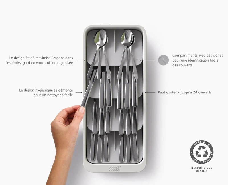 Grand Range-Couverts Étagé et Recyclé Drawerstore™
