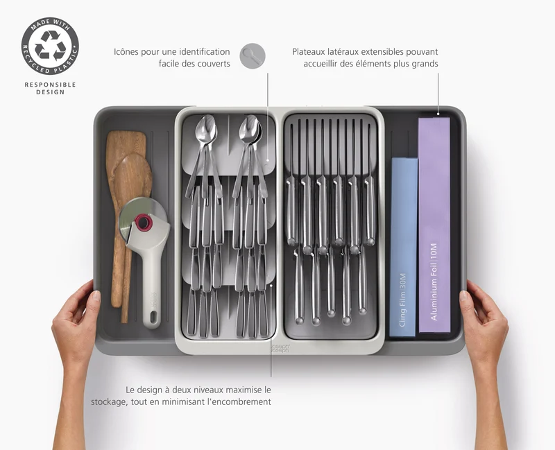 Range-Couverts et Couteaux Extensible et Étagé Drawerstore™