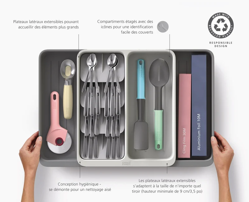 Range-Couverts Extensible, Étagé et Recyclé Drawerstore™
