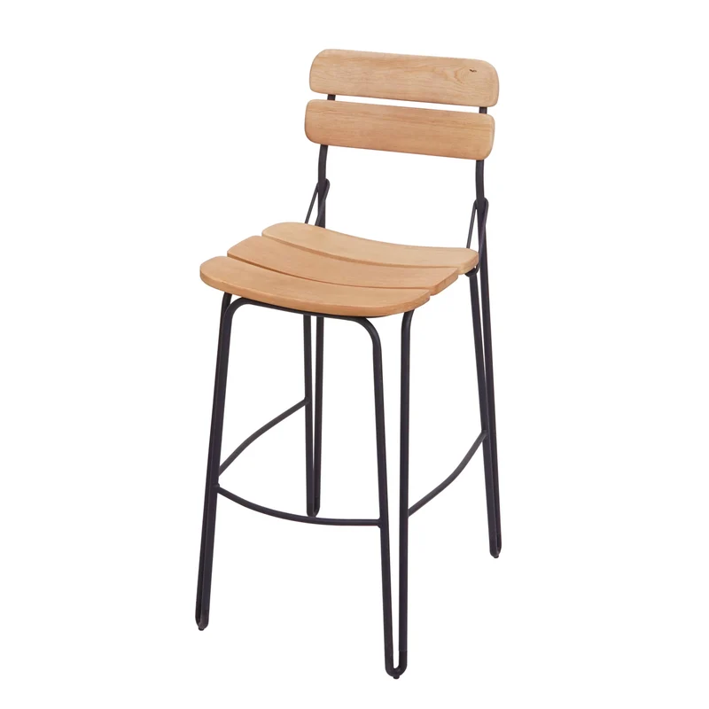 Lot de 2 tabourets de bar en bois et métal industriel brun naturel 04_0000148