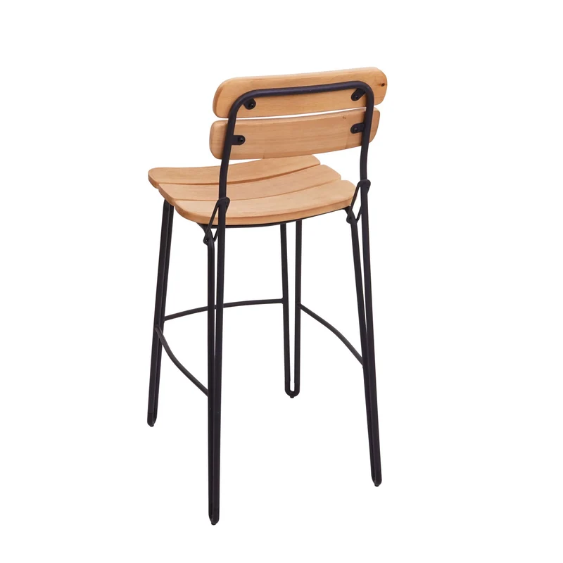 Lot de 2 tabourets de bar en bois et métal industriel brun naturel 04_0000148
