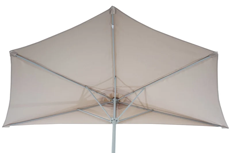 Demi parasol semi-circulaire balcon terrasse UV 50+ polyester/aluminium 3kg avec une portée de 270 cm bordeaux sans support 04_0003852