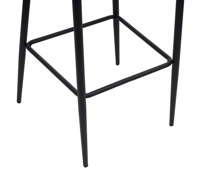 Lot de 2 tabourets de bar chaises de comptoir en tissu gris design chic et rétro 04_0000157