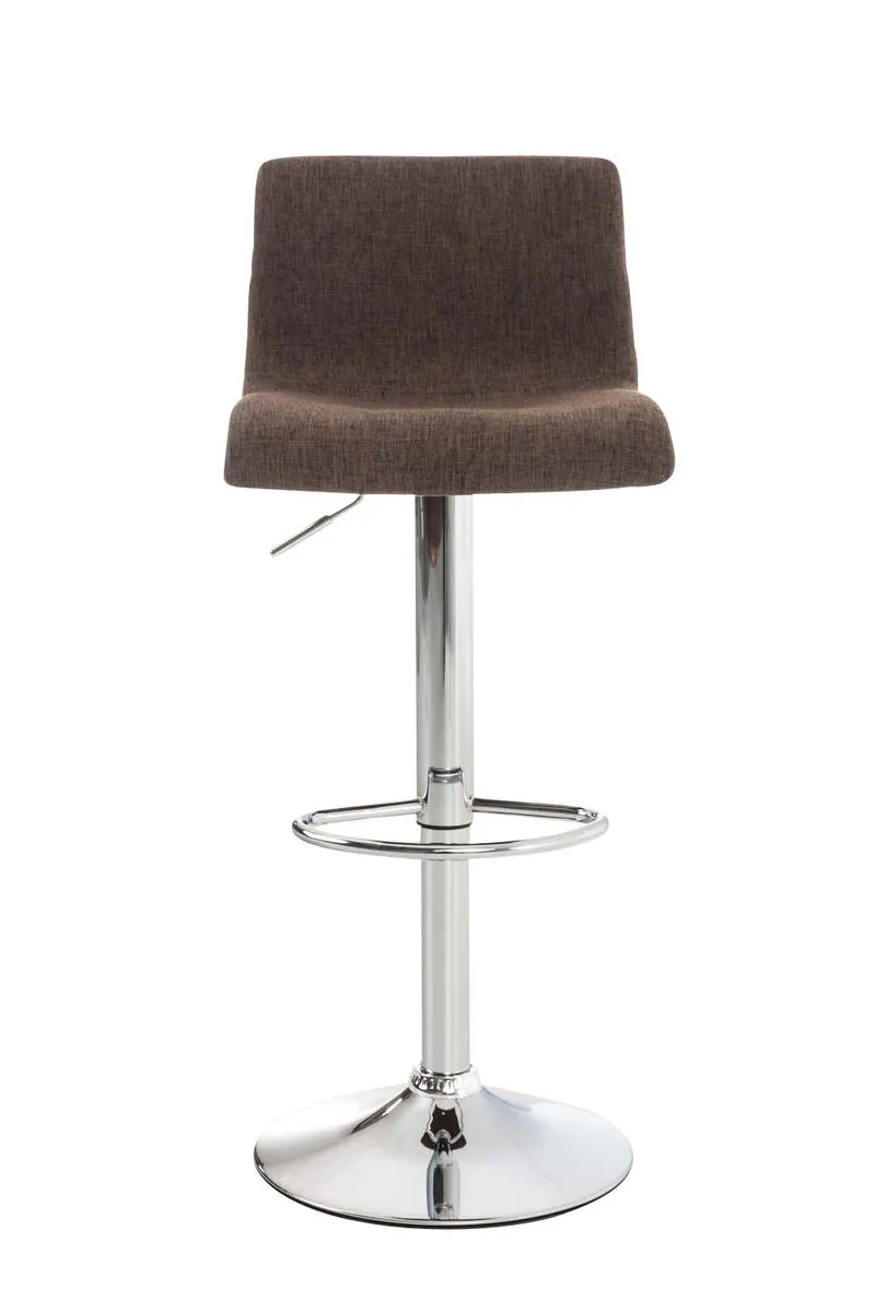 Set de 2 tabourets de bar métal chromé tissu marron 10_0004204