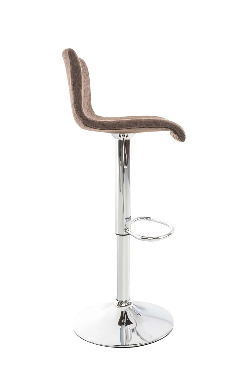 Set de 2 tabourets de bar métal chromé tissu marron 10_0004204