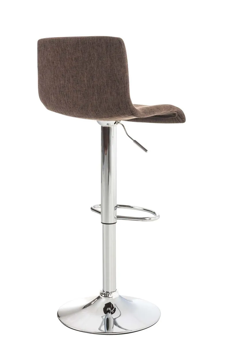 Set de 2 tabourets de bar métal chromé tissu marron 10_0004204