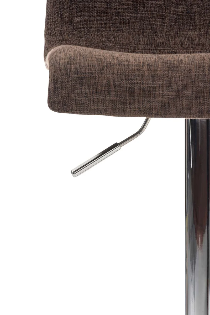 Set de 2 tabourets de bar métal chromé tissu marron 10_0004204