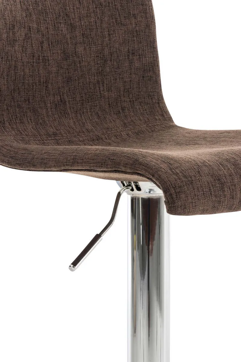 Set de 2 tabourets de bar métal chromé tissu marron 10_0004204