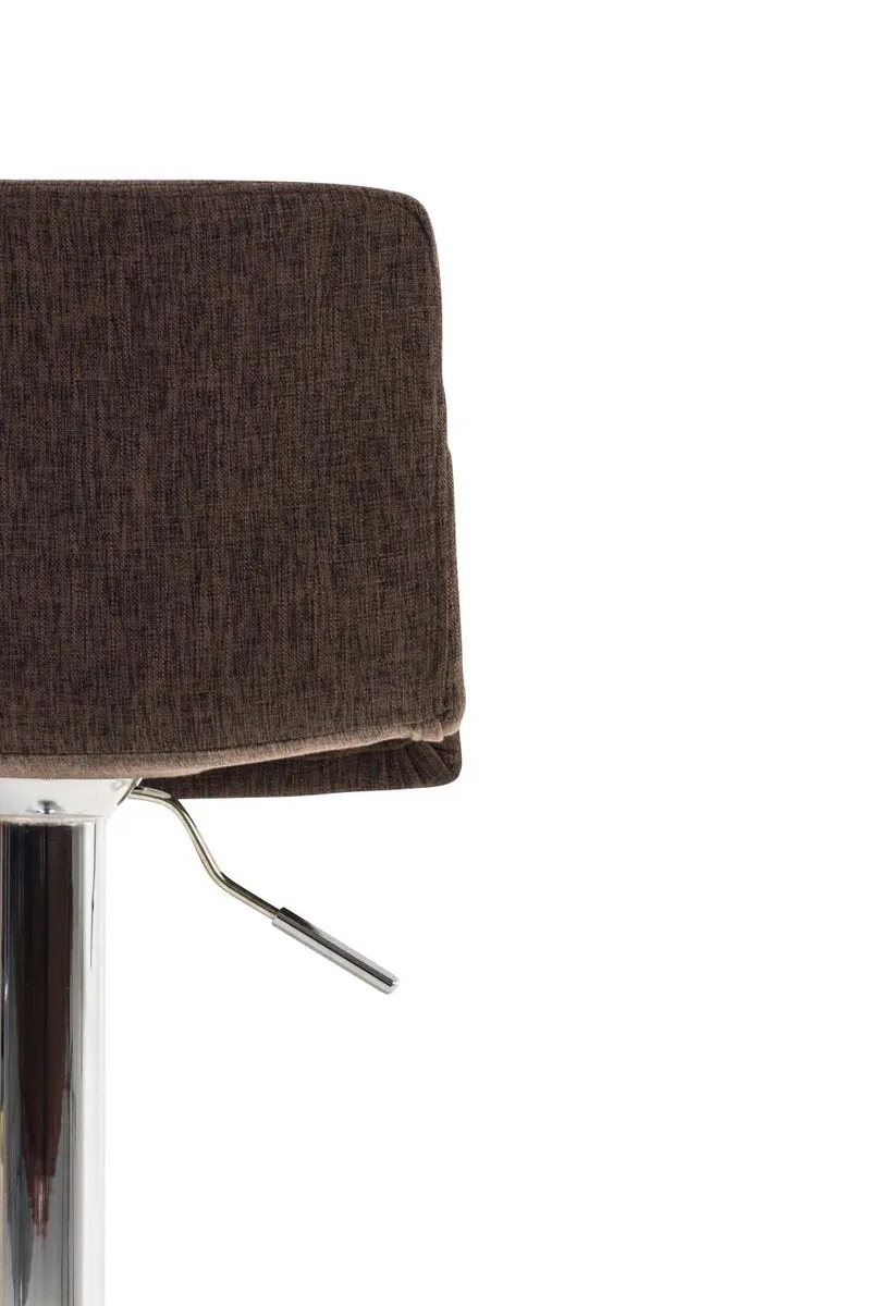 Set de 2 tabourets de bar métal chromé tissu marron 10_0004204