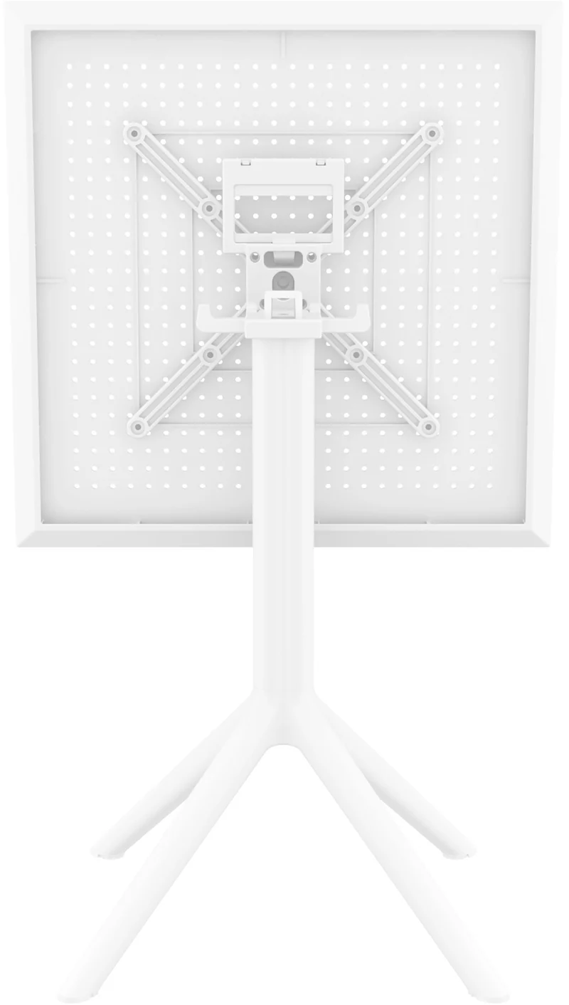 Table de jardin carrée blanc – design moderne en résine plastique résistante 10_0002952