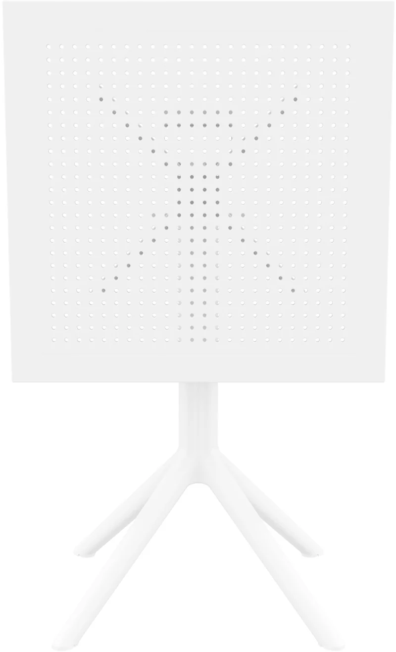 Table de jardin carrée blanc – design moderne en résine plastique résistante 10_0002952