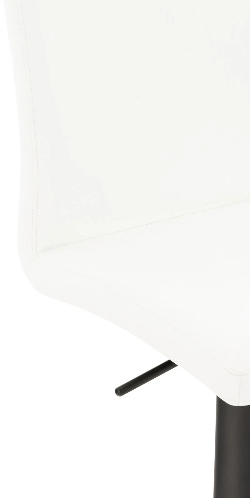 Lot de 2 tabourets de bar avec repose-pieds et dossier assise en similicuir blanc cadre métal noir 10_0006748