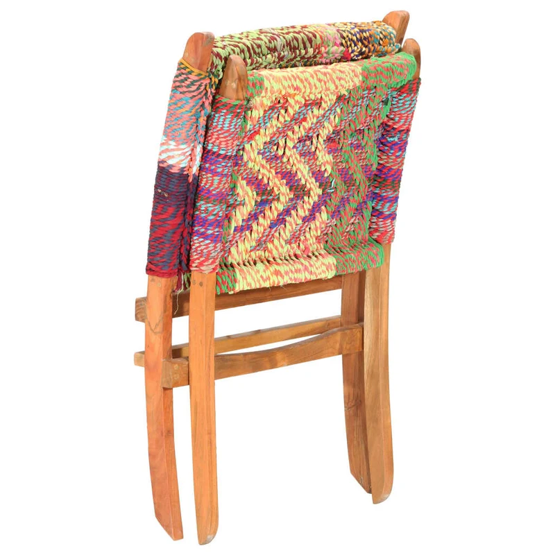 Fauteuil lounge design moderne pliable chindi tissu multicolore DEC026799