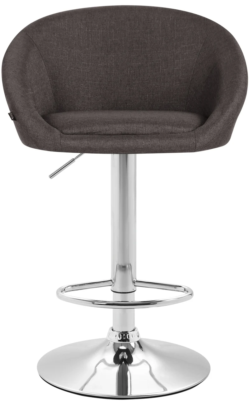 Lot de 2 tabourets de bar chaises hautes design moderne en tissu gris foncé et métal chromé 10_0006322