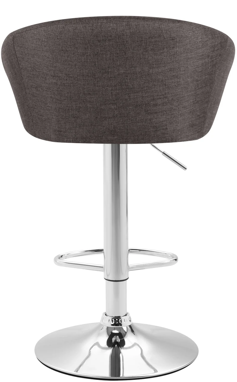 Lot de 2 tabourets de bar chaises hautes design moderne en tissu gris foncé et métal chromé 10_0006322