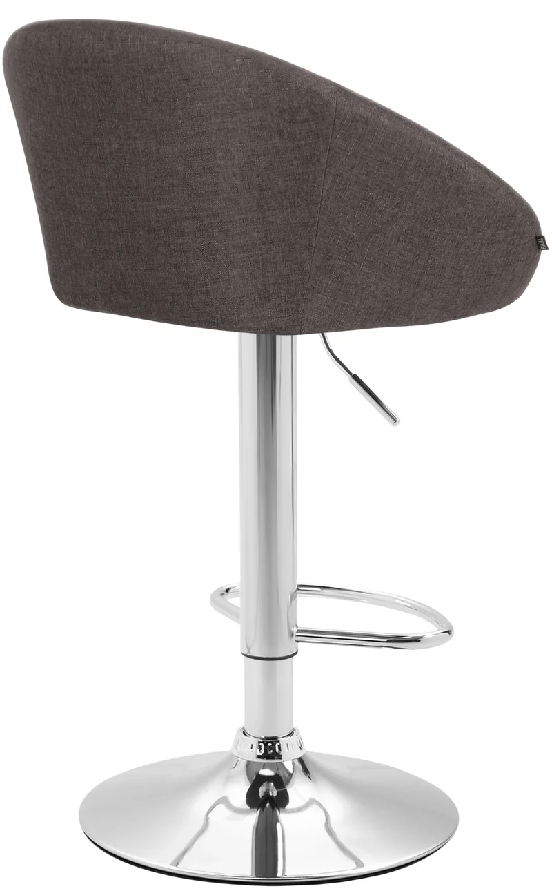 Tabouret de bar x1 chaises hautes design moderne en tissu gris foncé et métal chromé 10_0005938