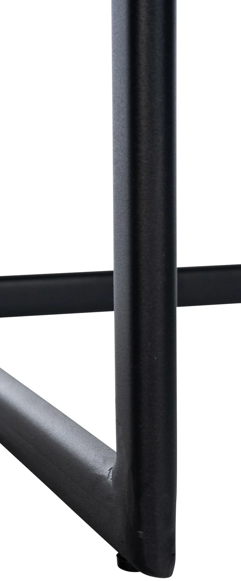 Tabouret de bar x1 design minimaliste assise en tissu crème piètement en U métal noir repose-pieds 10_0006095