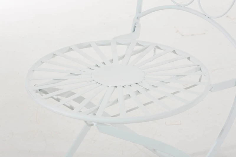 Chaise de jardin terrasse balcon design rustique en fer forgé blanc 10_0003006