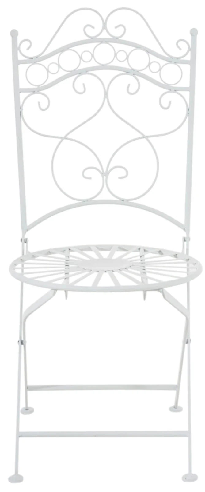 Lot de 2 chaises de jardin terrasse balcon design rustique en fer forgé blanc 10_0002863