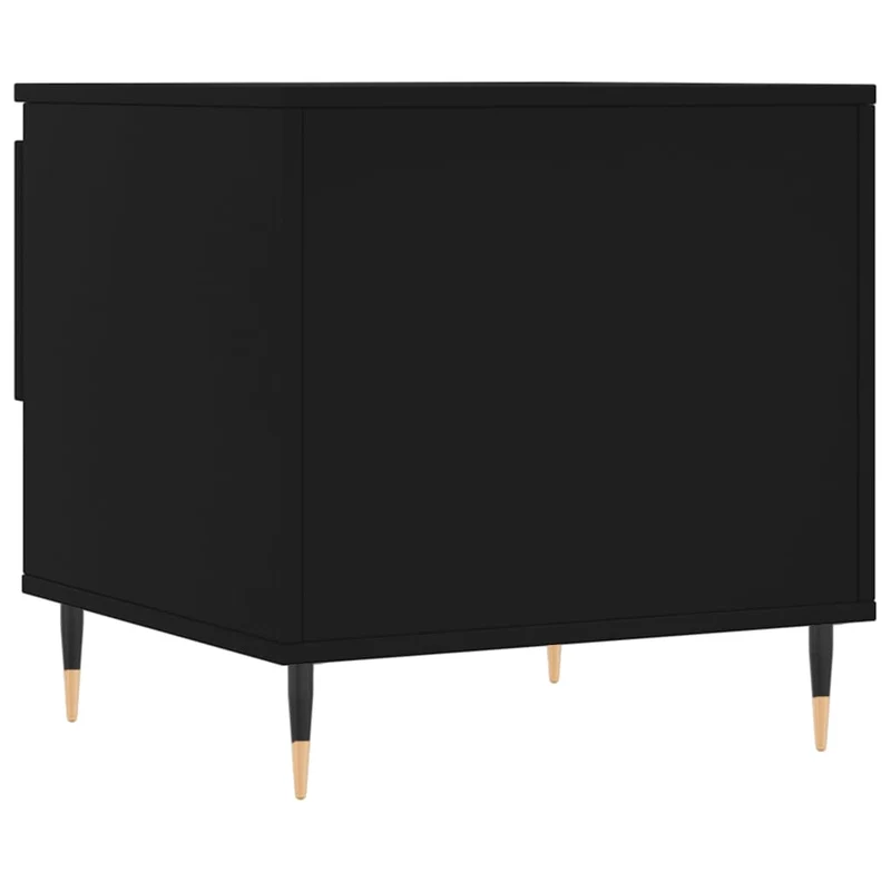 Lot de 2 tables de chevets avec tiroir 50 x 46 x 50 cm bois d'ingénierie noir et métal DEC040414