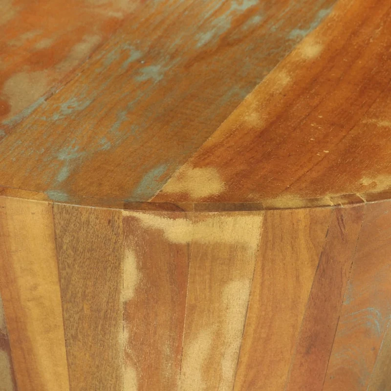 Table basse Ø65 x 31 cm bois de récupération massif multicolore DEC040229