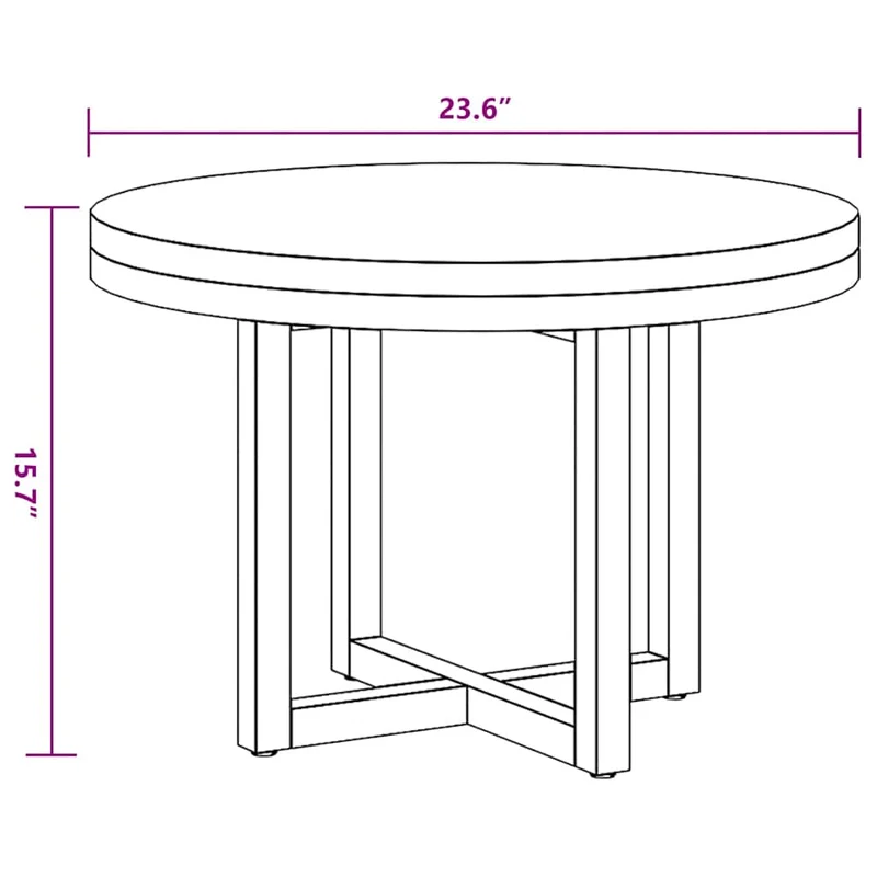 Table d'appoint design rustique en teck résine diamètre 60 cm multicolore DEC040182