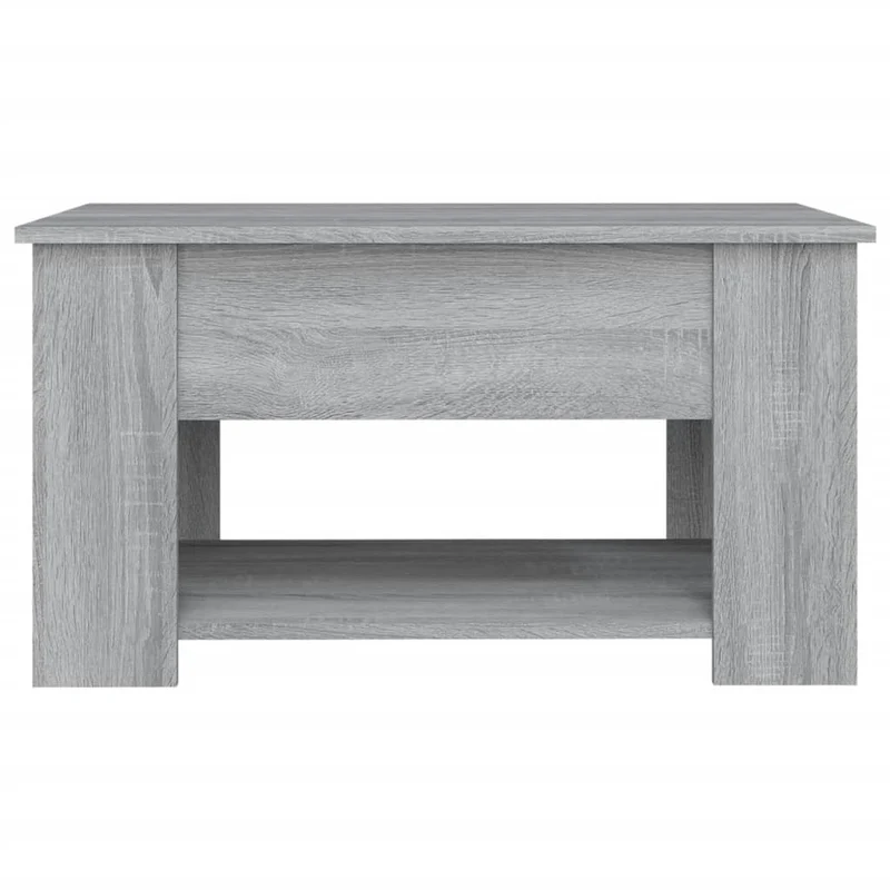 Table basse avec plateau relevable 79 x 49 x 41 cm bois d'ingénierie gris DEC040085
