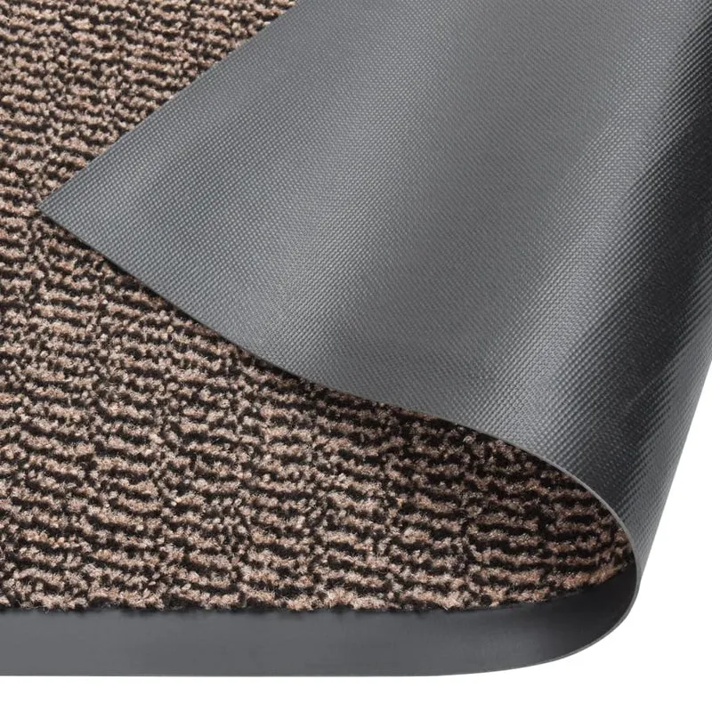 Paillasson touffeté 80 x 120 cm PP marron et caoutchouc DEC040679