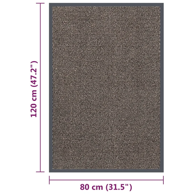 Paillasson touffeté 80 x 120 cm PP marron et caoutchouc DEC040679