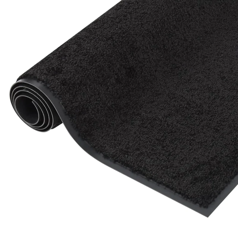 Paillasson dessous antidérapant 80 x 120 cm PP torsadé noir vinyle DEC040634