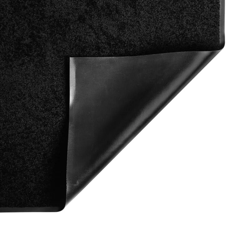 Paillasson dessous antidérapant 80 x 120 cm PP torsadé noir vinyle DEC040634