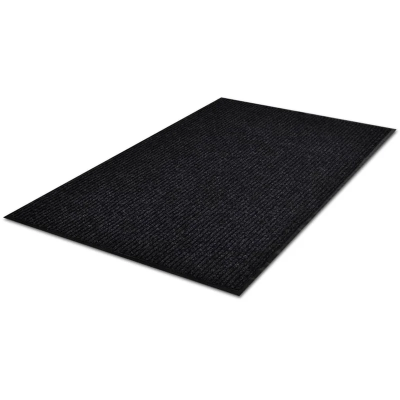 Paillasson porte d'entrée dessous antidérapant 117 x 220 cm PVC noir DEC040631
