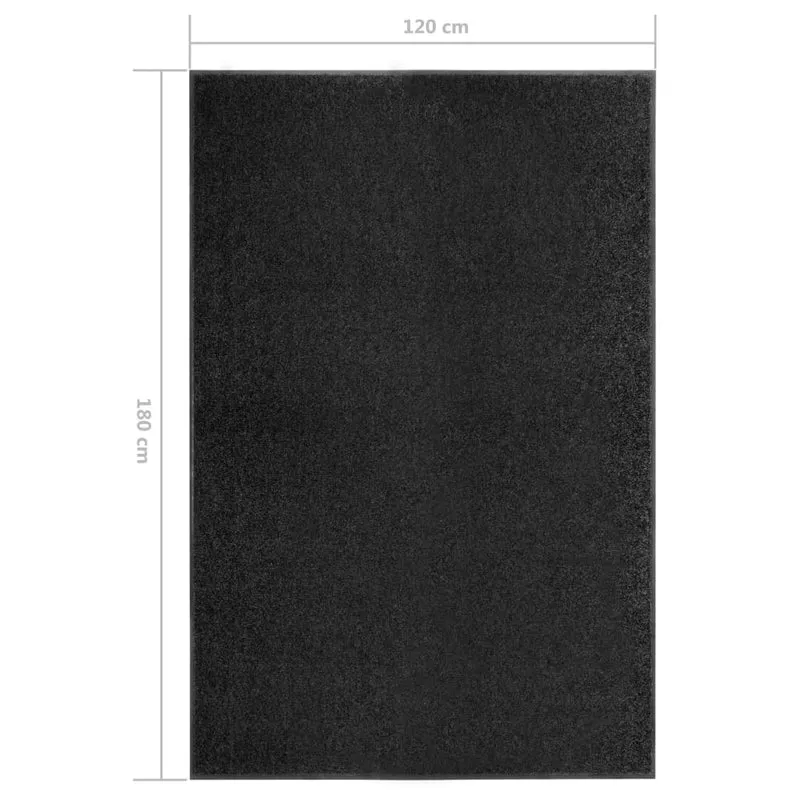 Paillasson porte d'entrée dessous antidérapant 120 x 180 cm PVC et polyamide noir DEC040624