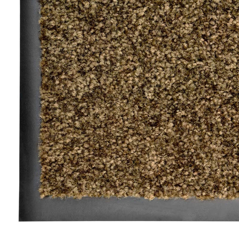 Paillasson lavable 90 x 120 cm PVC antidérapant et polyamide marron DEC040622