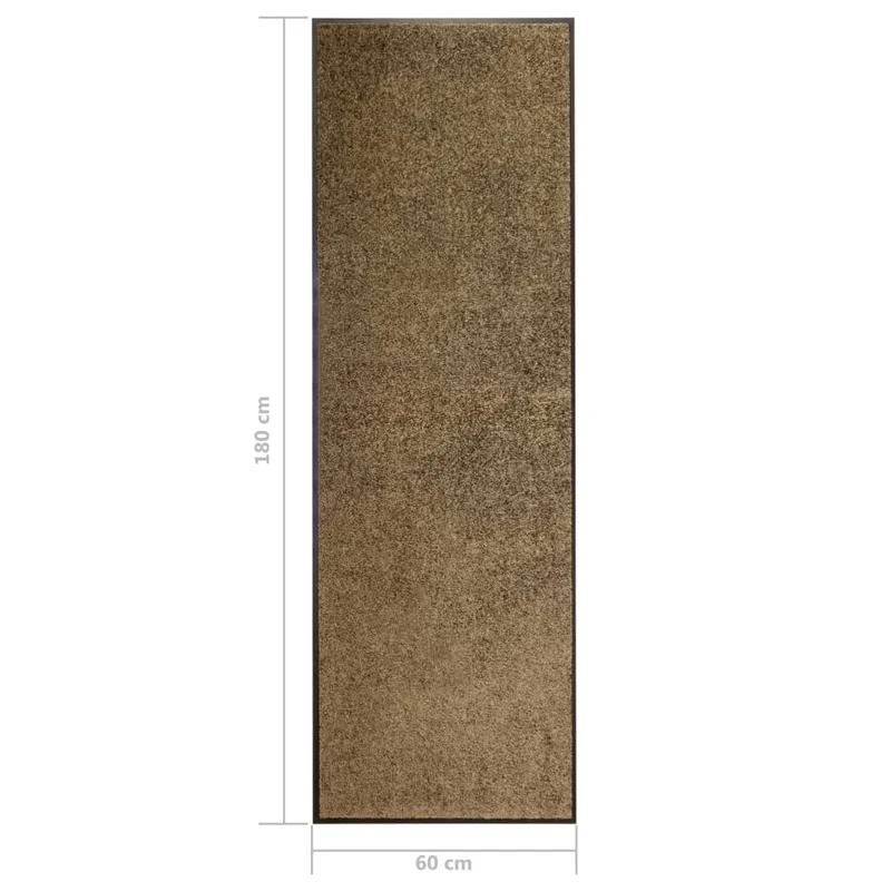 Paillasson porte d'entrée dessous antidérapant 60 x 180 cm PCV et polyamide marron DEC040620